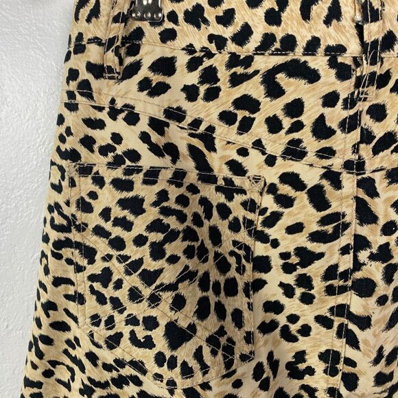 See By Chloe Cheetah Animal Print Denim Skirt Size 8 Below Knee A-Line Zip Front - Picture 14 of 14